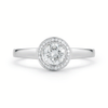 Shop the Half Carat Diamond Halo Engagement Ring in Platinum Online