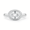 Shop the Oval Diamond Halo Engagement Ring in Platinum Online