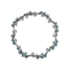 Leaf Rainbow Moonstone and Diamond Link Necklace