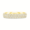 Classic French Cut 3 Row Diamond Pave Wedding Band in 18KT Yellow Gold by Diana Vincent