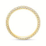 Classic French Cut 3 Row Diamond Pave Wedding Band in 18KT Yellow Gold by Diana Vincent