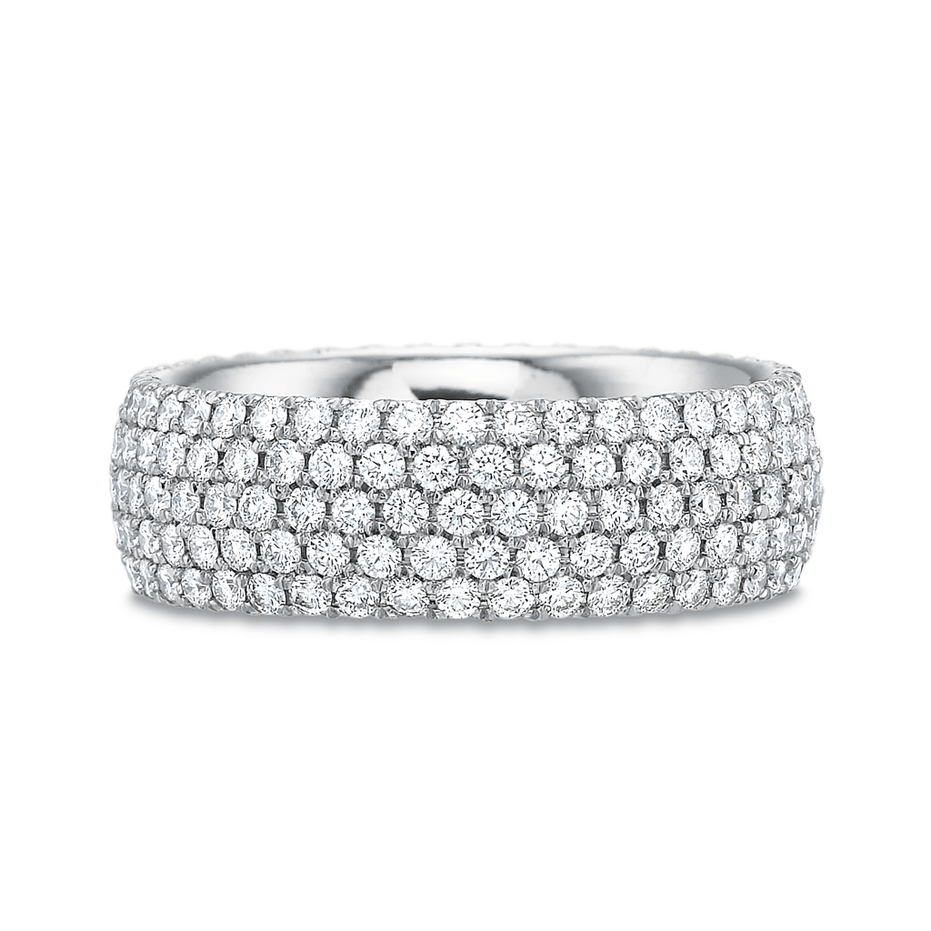 Classic Diamond 5 Row Pavé Anniversary Band