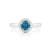 Shop the Aquamarine and Diamond Alternative Engagement Ring in White Gold Online