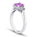 Shop the Classic Pink Sapphire and Diamond Platinum Engagement Ring Online