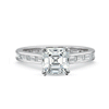 Shop the Asscher Cut Diamond Engagement Ring with Baguette Channel set Diamond Band Online
