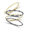 On the Edge Curve Design Gold, Silver, Diamond Stack Bracelet