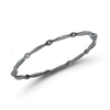 On the Edge Curve Design Silver, Diamond Stack Bracelet