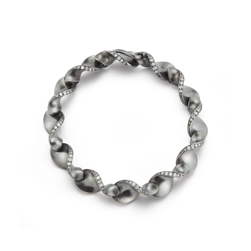 Shop the On The Edge Diamond and Oxidized Sterling Silver Bracelet Online