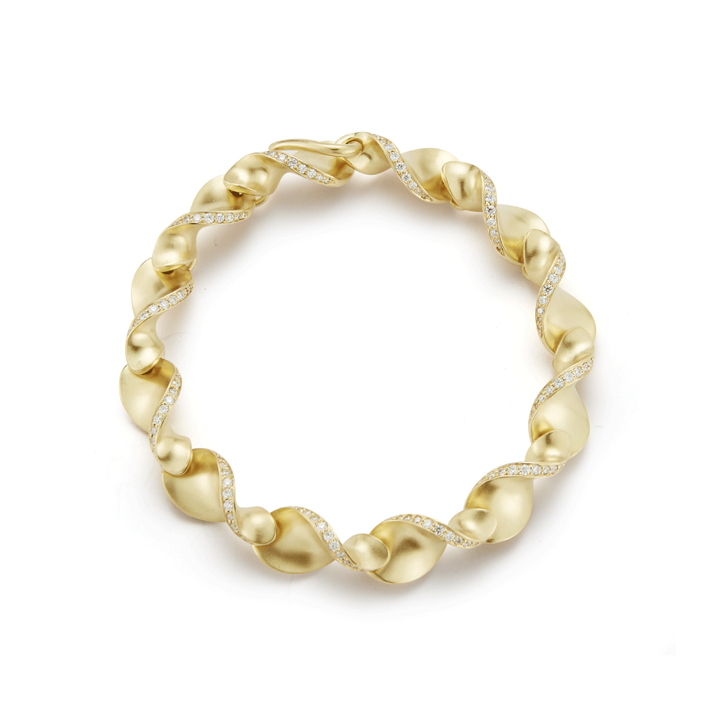 Shop the On The Edge Diamond and Yellow Gold Bracelet Online