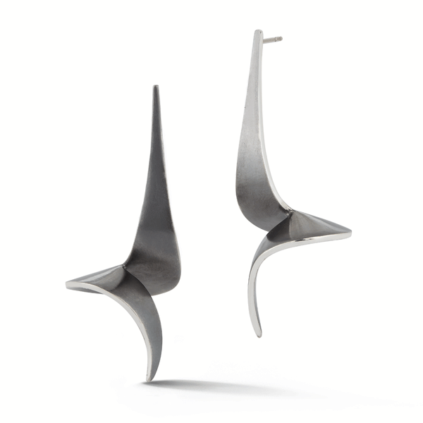 Shop the On The Edge En Pointe Oxidized Sterling Silver Earrings Online