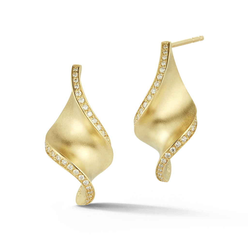 Shop the On The Edge Pirouette Diamond and Yellow Gold Earrings Online