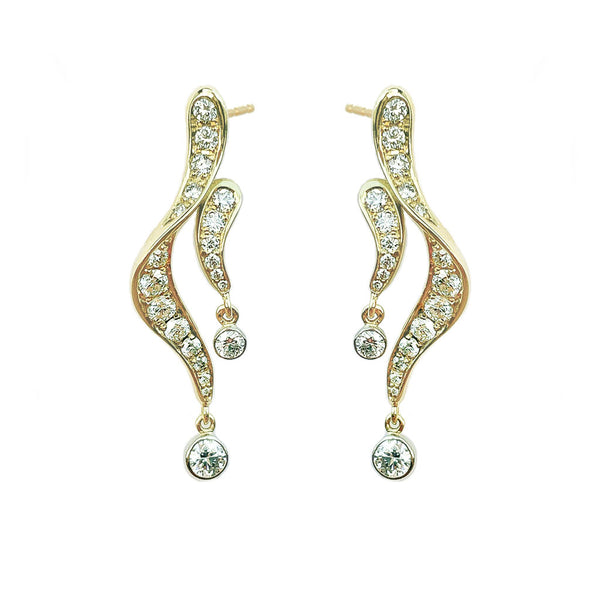 Diana Vincent Original Design Post Earrings in 18Kt Gold and Diamond