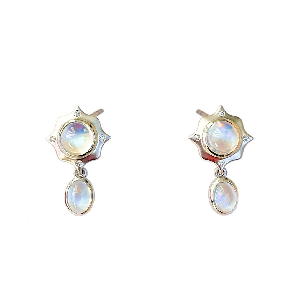 Shop the Moonstone and Diamond Earrings by Diana Vincent Online