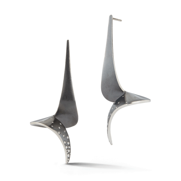 Shop the On The Edge En Pointe Diamond and Oxidized Sterling Silver Earrings Online