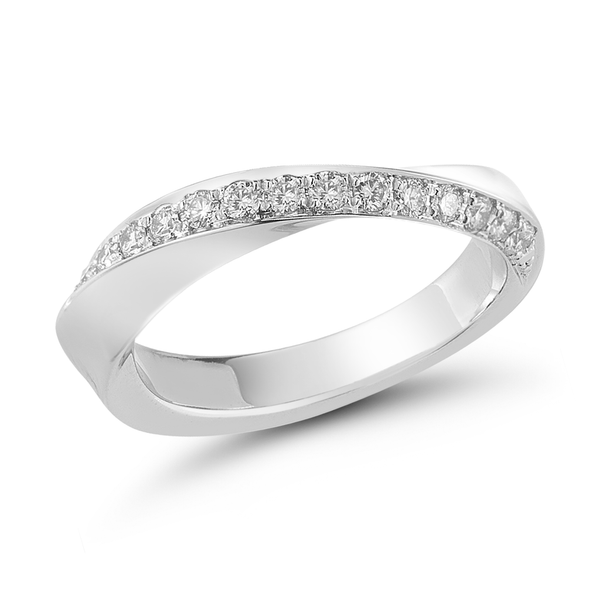 On the Edge Mobius Diamond and White Gold Ring