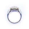 Radiant Cut Diamond Ring in Platinum with black accents bold Designer Ring by Diana Vincent