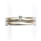 Unisex White Gold Baguette Diamond Wedding Band by Diana Vincent