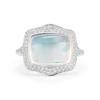 Large Moonstone Gemstone and Diamond White Gold Ring by Diana Vincent