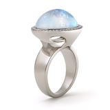 Steller Large Rainbow Moonstone Gemstone and Diamond Ring by Diana Vincent