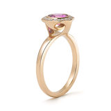 Modern Steller Flare Pink Sapphire Gemstone and Diamond Ring by Diana Vincent