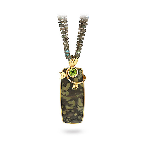Serpentine, Peridot and Labradorite Necklace by Diana Vincent