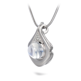 Large Moonstone Gemstone and Diamond Drop Pendant Necklace by Diana Vincent