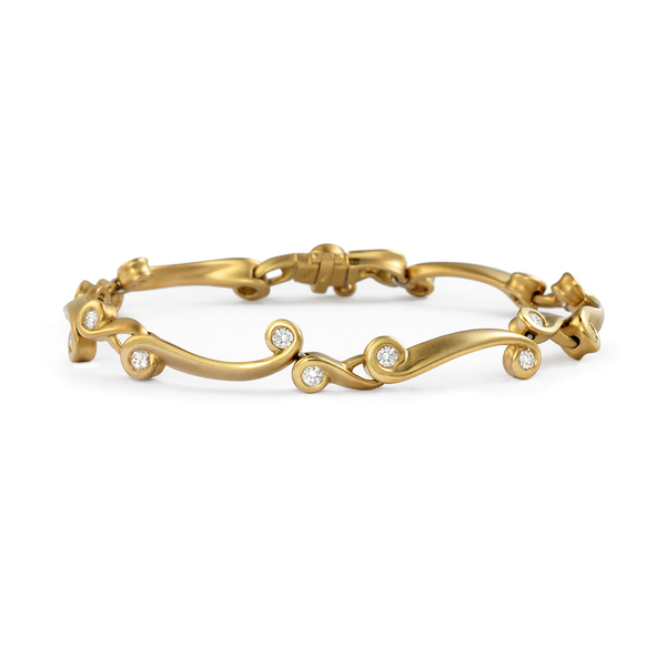 Contour Diamond and Yellow Gold Link Bracelet by Diana Vincent