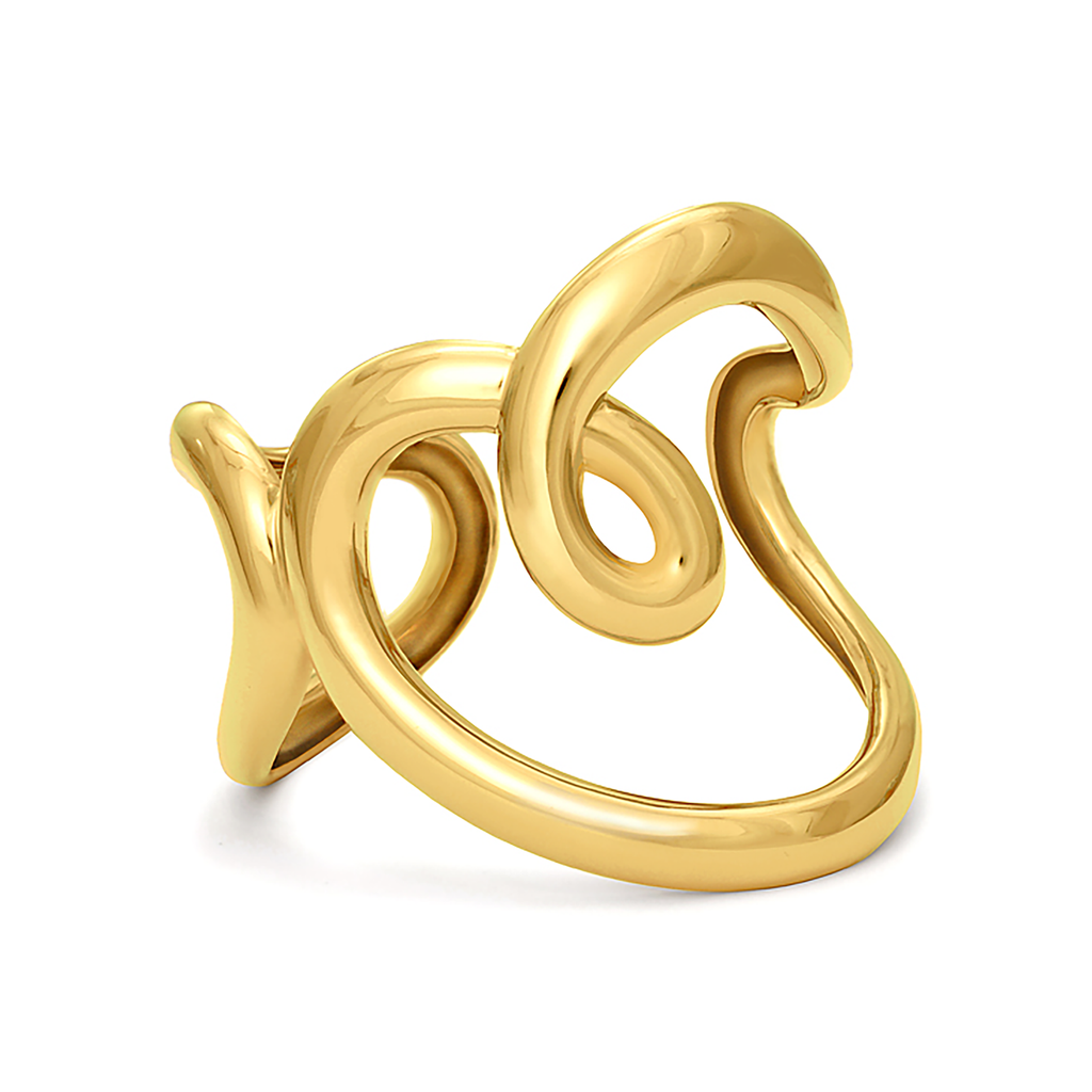 Heart Design Cuff Bracelet in Yellow Gold by Diana Vincent