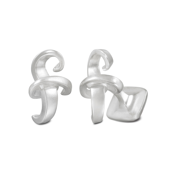 Signature Sterling Silver or Gold Men's Cufflink Letter F