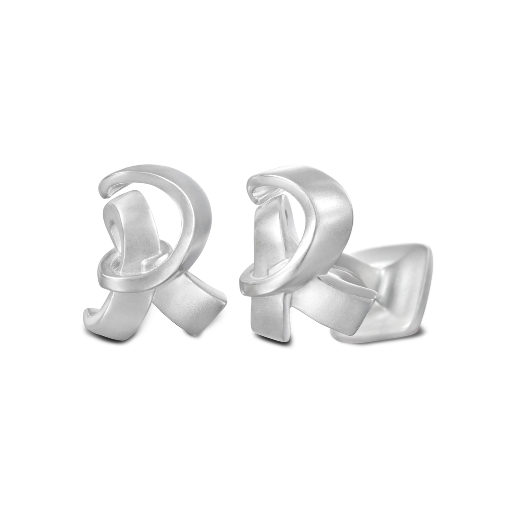 Signature Sterling Silver or Gold Men's Cufflink Letter R