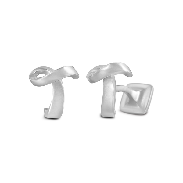 Signature Sterling Silver or Gold Men's Cufflink Letter T
