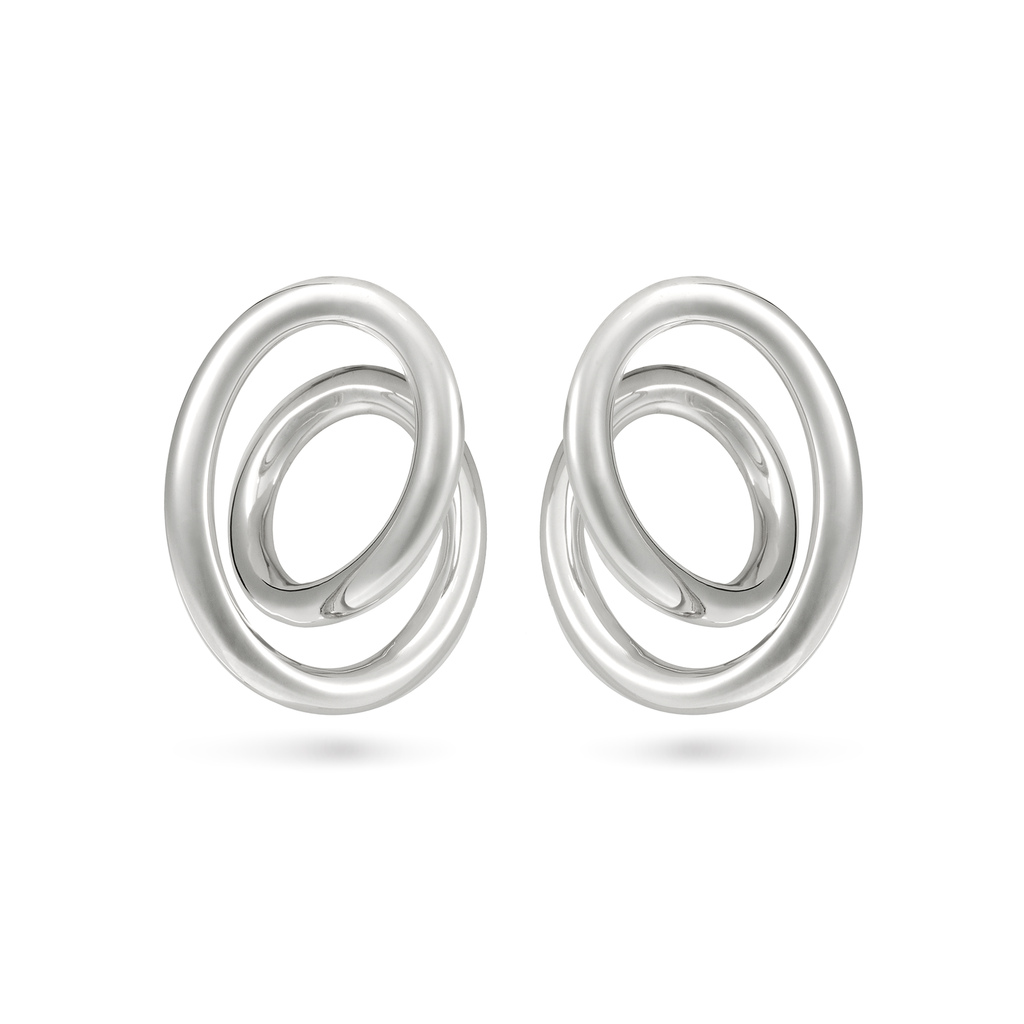Contour Large White Gold Swirl Earrings by Diana Vincent