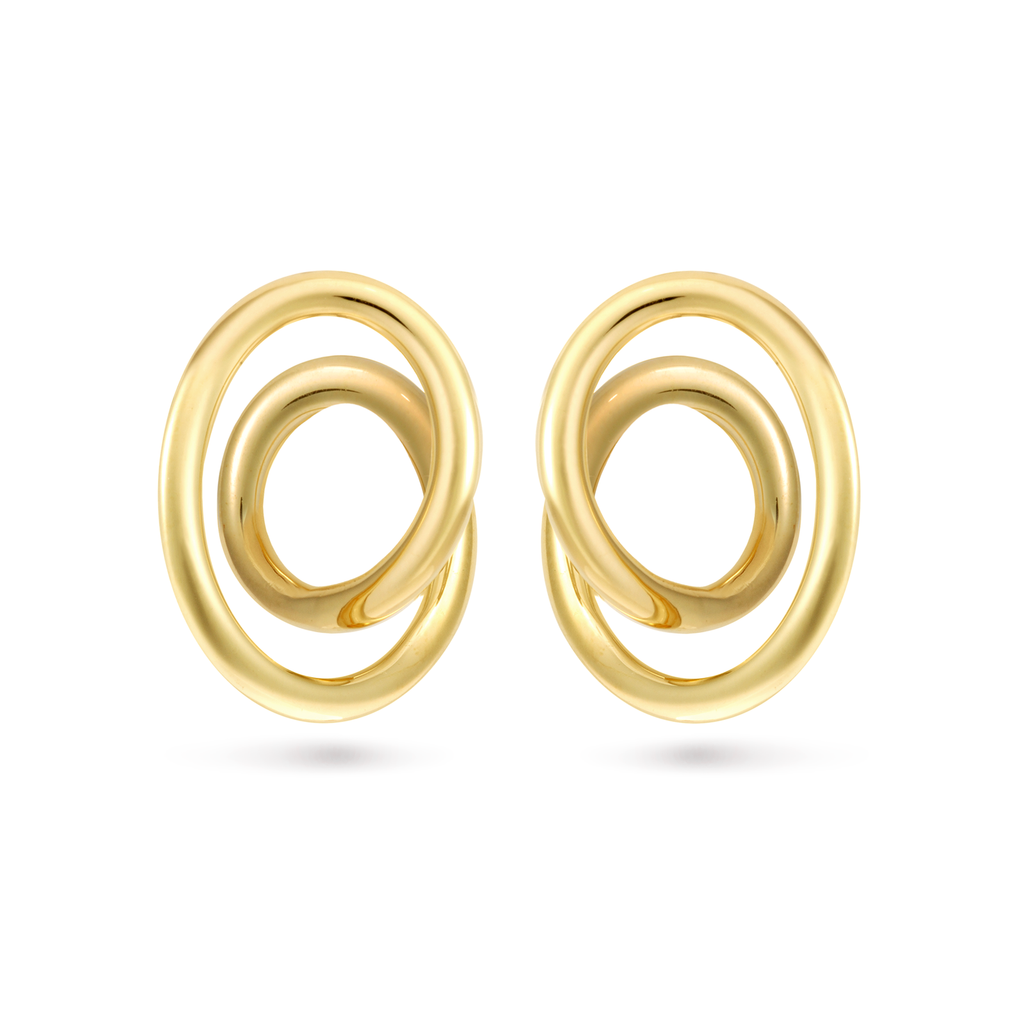 Contour Large Yellow Gold Swirl Earrings by Diana Vincent