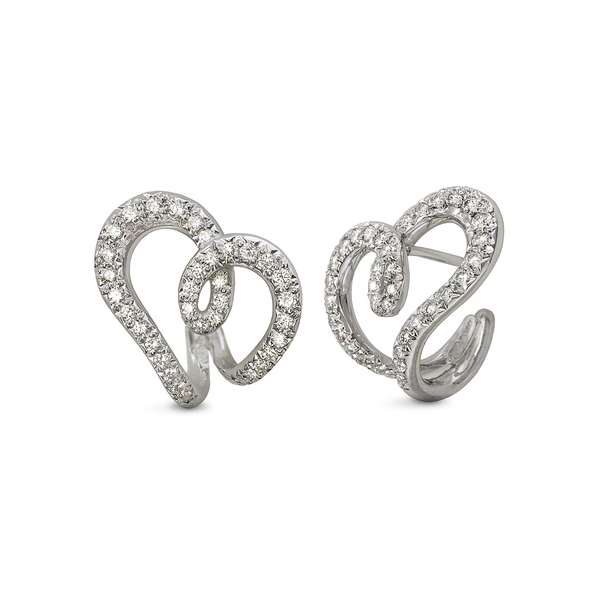 Heart Love Design Diamond and White Gold Earrings by Diana Vincent