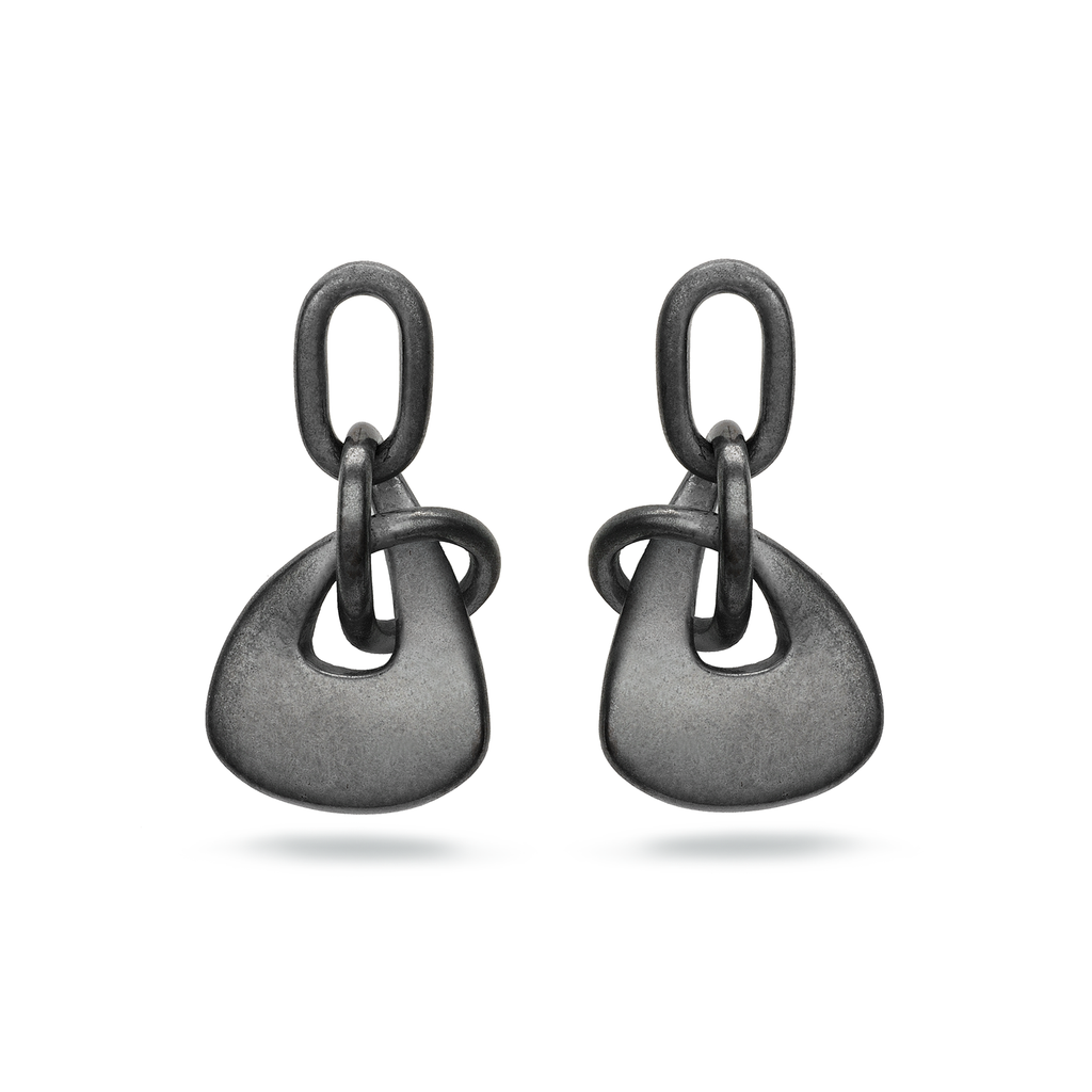 Twizzle Bombay Black Oxidized Sterling Silver Intertwine Earrings by Diana Vincent