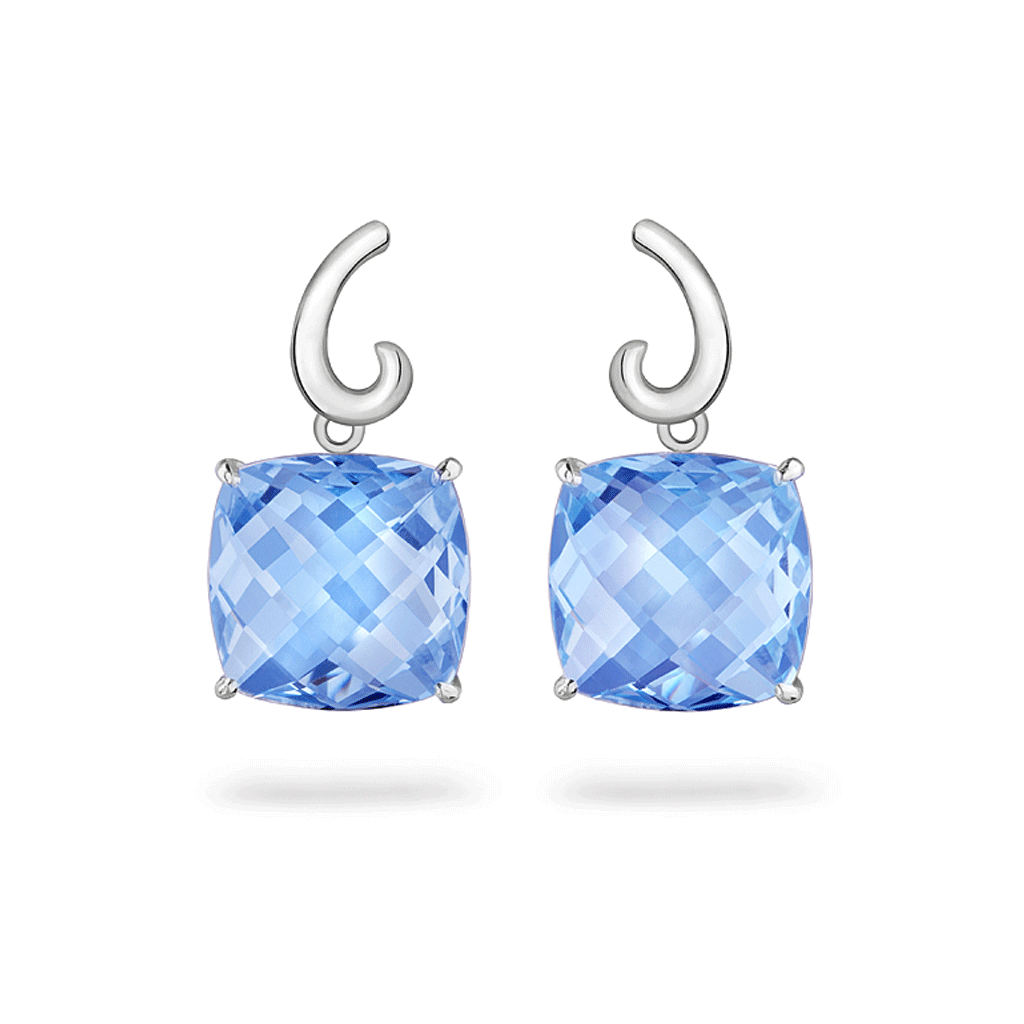  Silver Blue Topaz Gemstone Earrings by Diana Vincent