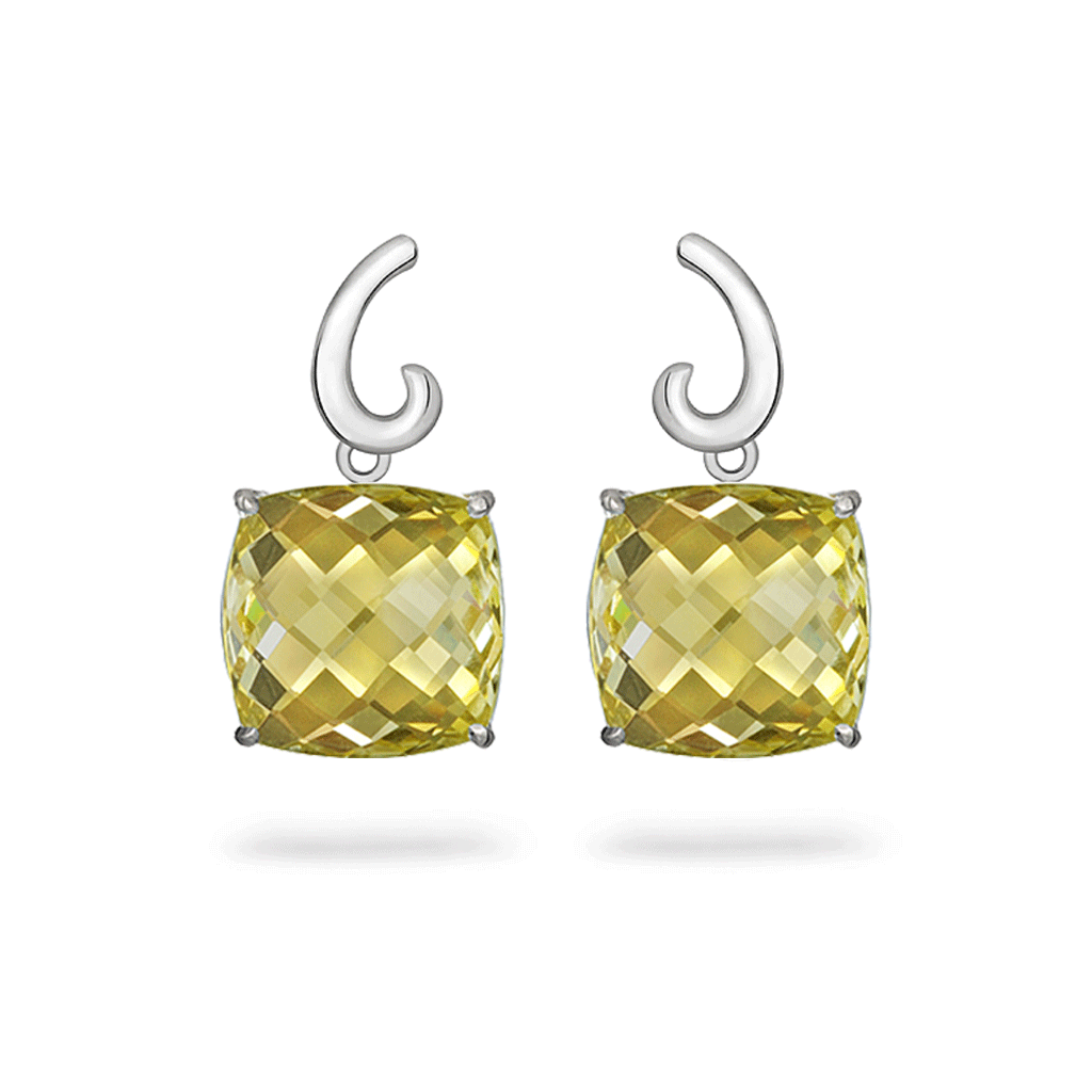  Silver Lemon Quartz Gemstone Earrings by Diana Vincent