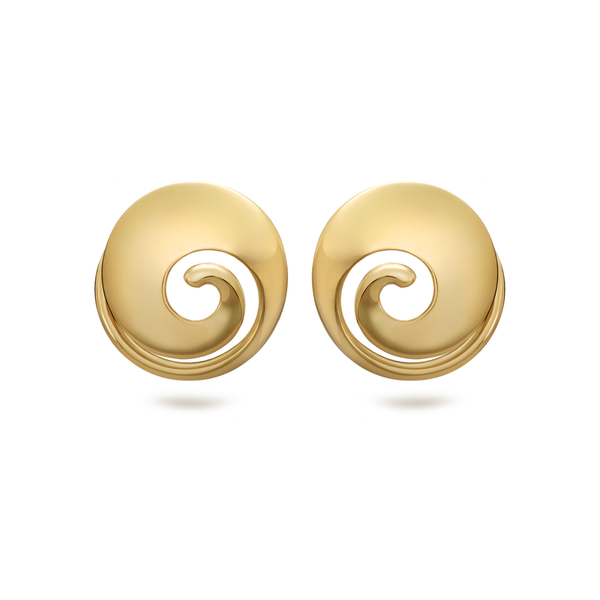 Twizzle Spiral Swirl Yellow Gold Earrings by Diana Vincent