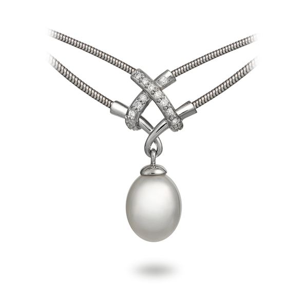 Girl Interrupted South Sea Pearl Pendant White Gold Necklace by Diana Vincent