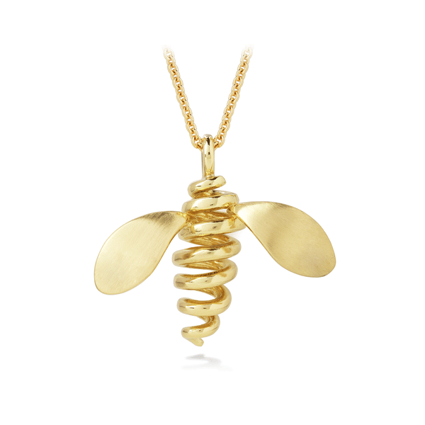 Unique Bee Large Yellow Gold Pendant by Diana Vincent