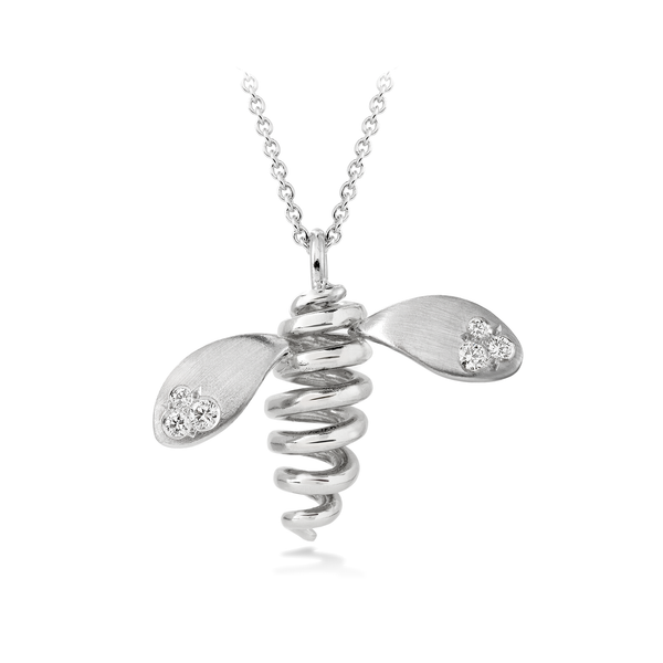 Unique Bee Large Diamond and White Gold Pendant Necklace by Diana Vincent