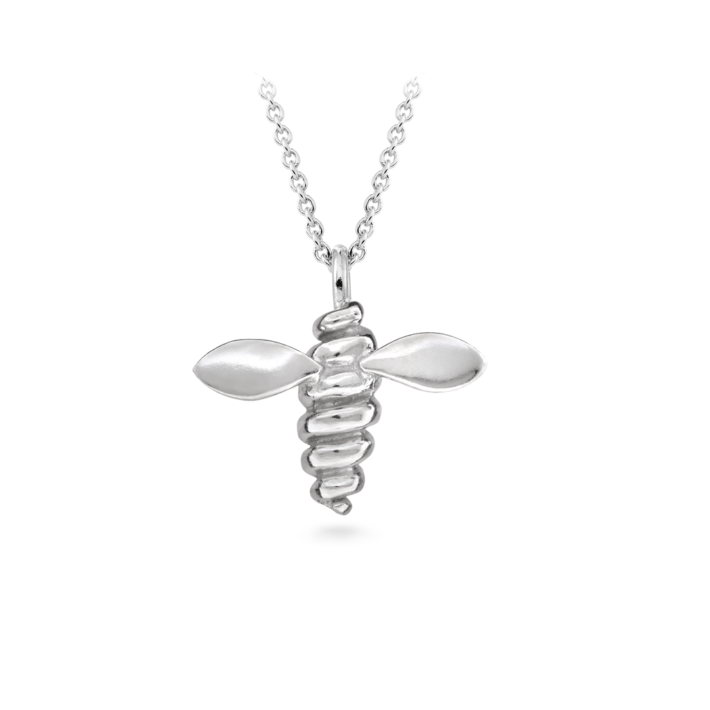 Unique Bee Small White Gold Pendant by Diana Vincent