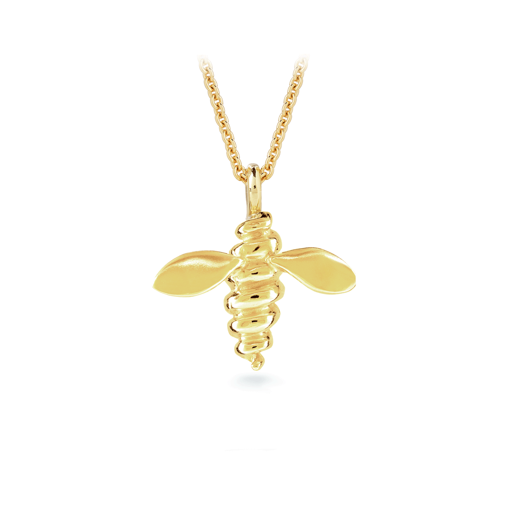 Unique Bee Small Yellow Gold Pendant by Diana Vincent