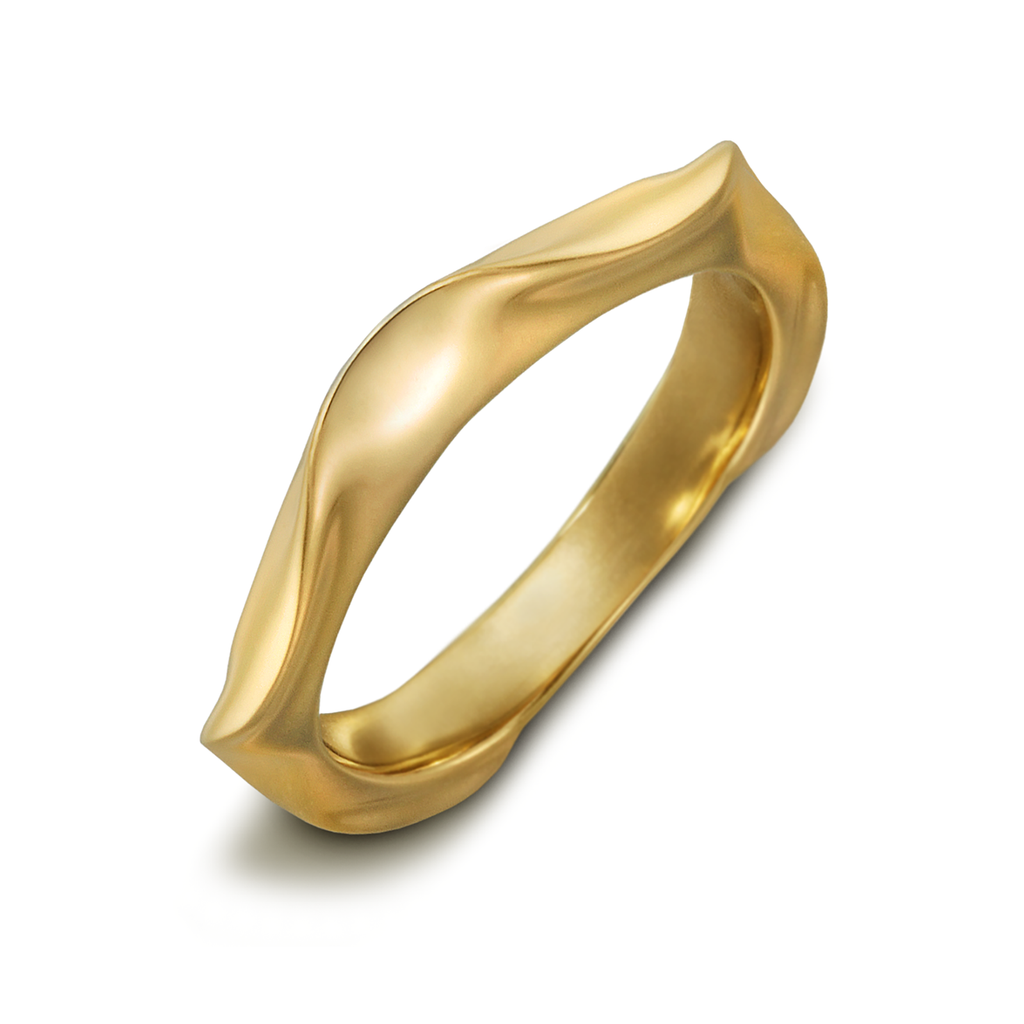On the Edge Yellow Curve Gold Ring by Diana Vincent