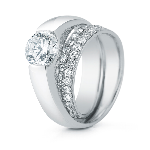 Continuum Diamond Engagement Ring with Pave by Diana Vincent