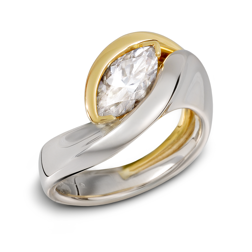 Pramukhimpex Marquise Engagement Ring, Color : Golden at Rs 35,919 / Piece  in Surat