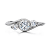 Contour Three Stone Round Diamond Engagement Ring by Diana Vincent