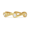 Contour Wave Diamond and Yellow Gold Stack Band by Diana Vincent