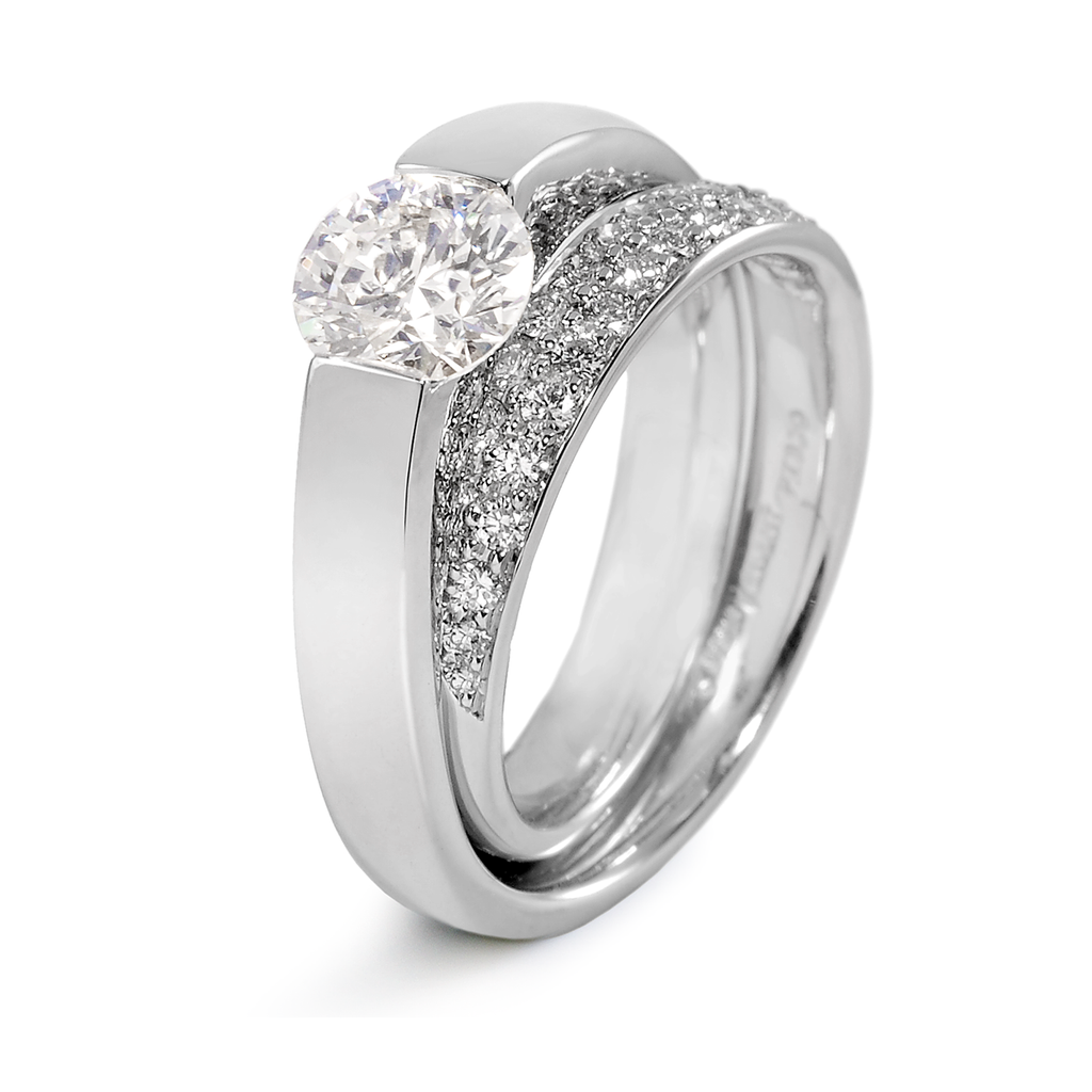 Continuum Diamond Engagement Ring with Pave by Diana Vincent
