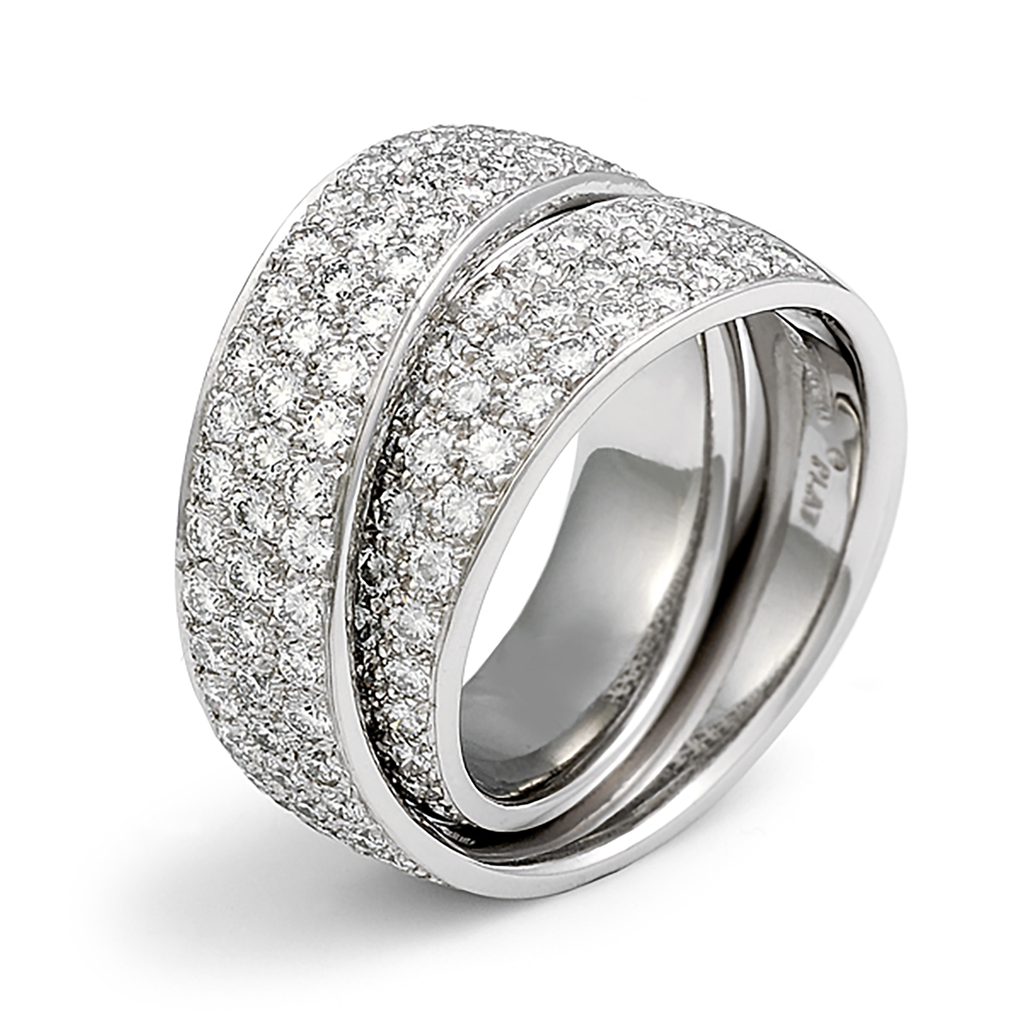 Continuum 3 Row Pave All Around Diamond Wedding Band by Diana Vincent